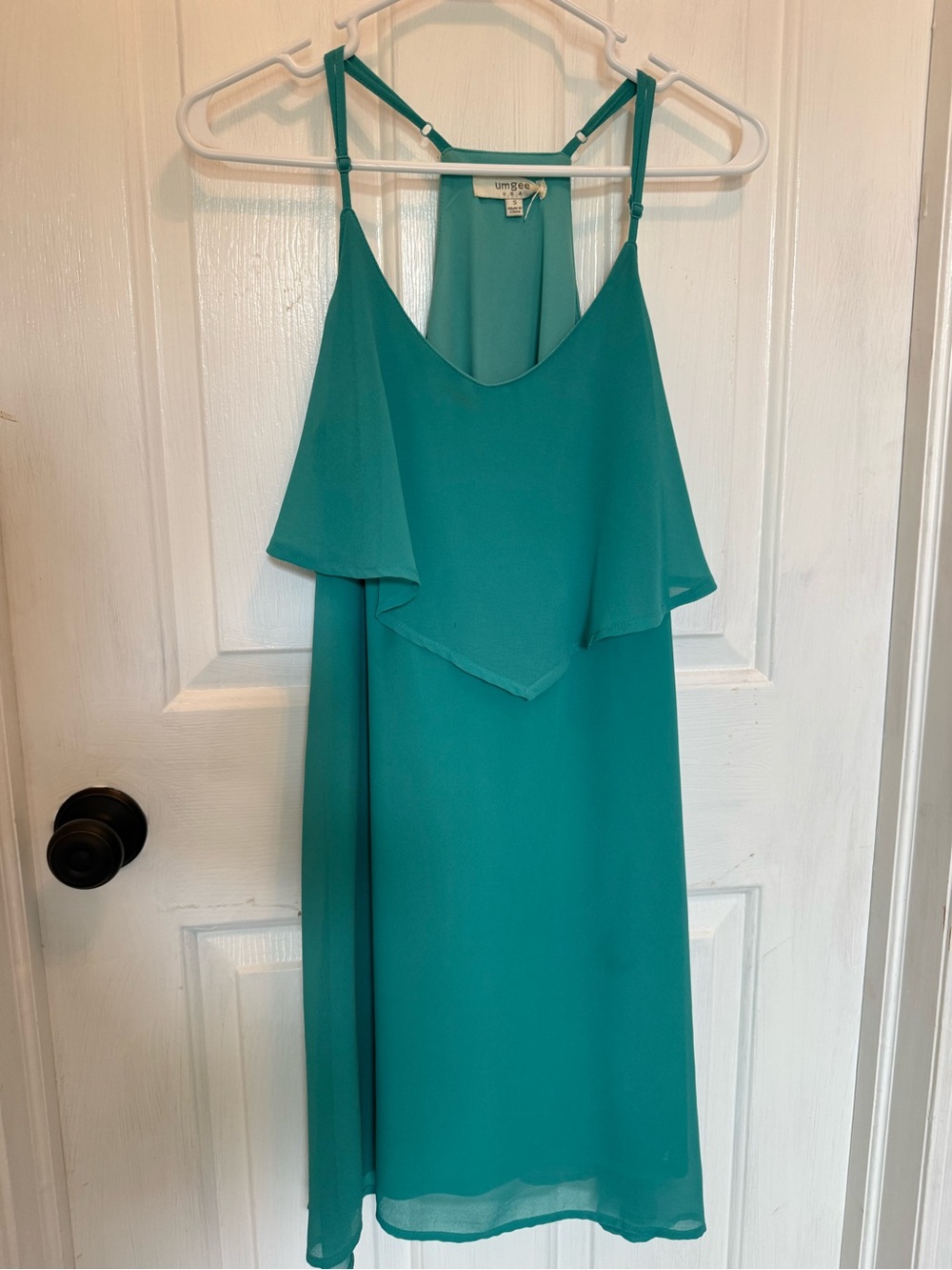 Umgee Teal Midi Cold-Shoulder Dress